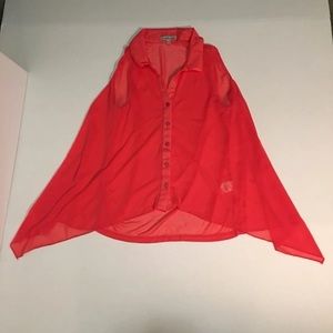 Charlotte Russe Peach Button Up Tank Top